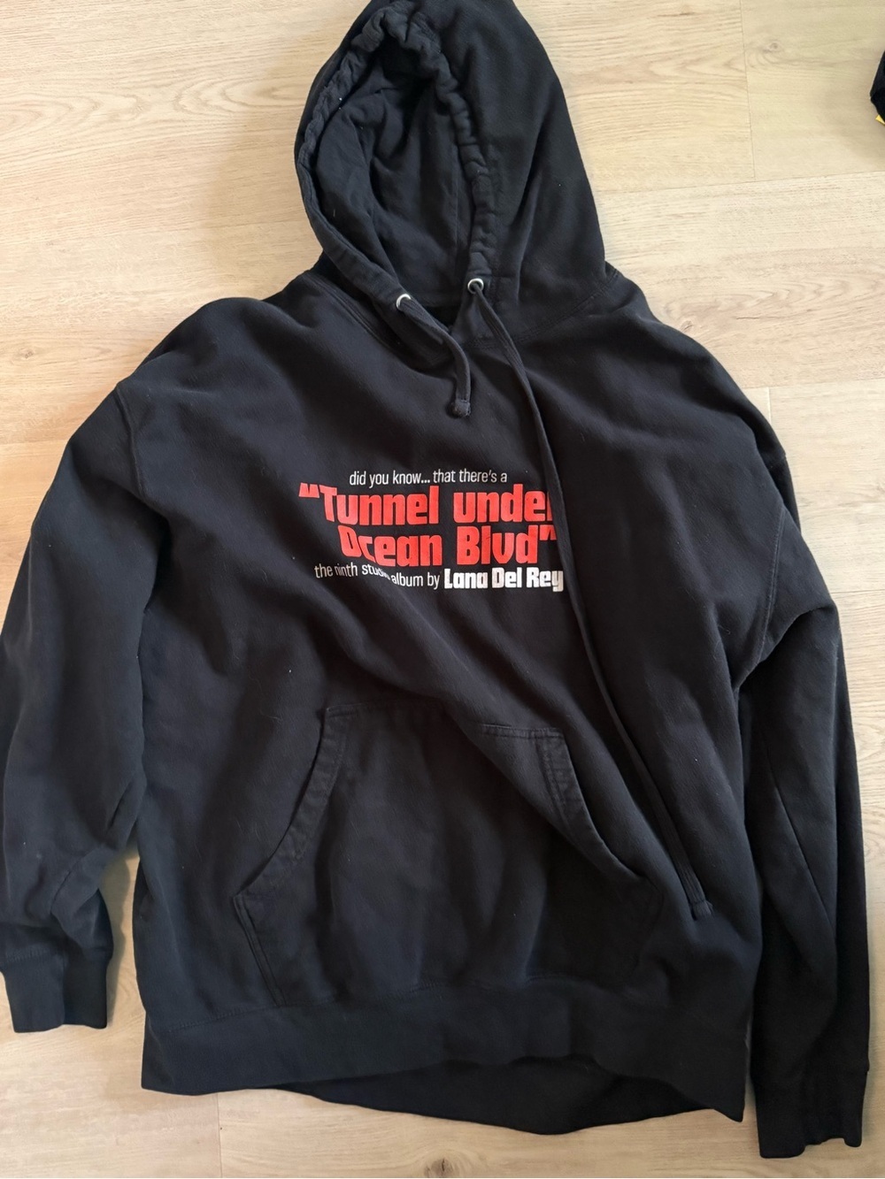Lana Del Rey Black Pullover Hoodie with Red Text